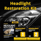 Headlight Restoration Kit,Headlight Restoration Wipes - 3-Step Cleaning System, Removes Yellowing & Oxidation, Restores Clari