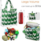 BeeGreen Animal Reusable Shopping Bags Cute Grocery Bag 6 Pack, Christmas Gift Bags Heavy-Duty Foldable Shopping Totes for Supermarket, Work & Travel, Large Washable Polyester Tote Bag with Handles