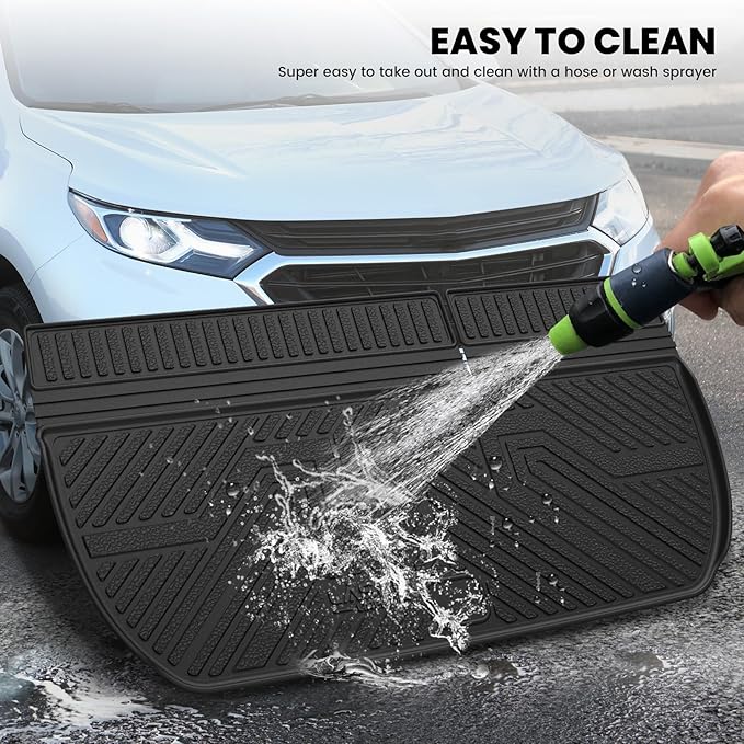LASFIT Trunk Mat with Backrest Mat for Chevrolet Chevy Traverse 2009-2017/Buick Enclave 2008-2017, All Weather TPE Custom Fit Cargo Mat Trunk Liner with Backrest Mat, Black