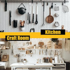 Spampur Peg Board, 6 Pack Metal Pegboard Panels White Pegboards Wall Organizer with 50 Hooks, Heavy Duty Peg Board for Walls 