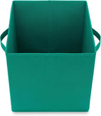 Casafield Set of 6 Collapsible Fabric Cube Storage Bins, Teal - 11" Foldable Cloth Baskets for Shelves, Cubby Organizers & Mo