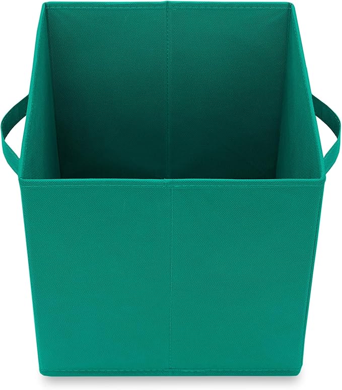Casafield Set of 6 Collapsible Fabric Cube Storage Bins, Teal - 11" Foldable Cloth Baskets for Shelves, Cubby Organizers & Mo