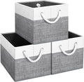 Fab totes Storage Bins [3-Pack], Foldable Storage Baskets for Organizing Toys, Books, Shelves, Closet, Large Storage Box with