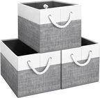 Fab totes Storage Bins [3-Pack], Foldable Storage Baskets for Organizing Toys, Books, Shelves, Closet, Large Storage Box with