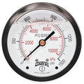 Winters 2-1/2" Dial Size, Liquid Filled Industrial Pressure Gauge, Brass Internals, Stainless Steel Case, Dual Scale 0-1,500 psi/kPa, 1.5% Acc, 1/4" NPT Back Mount, Glycerin Filled Pressure Gauge
