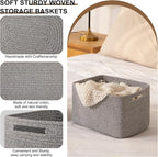 OIASKET Storage Baskets for Organizing, Woven Decorative Baskets for Shelves - Books, Towels, and Clothes, Cotton Rope Toy St
