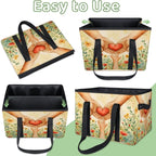 Reusable Grocery Bags Heavy Duty Shopping Bags Foldable Large Tote Bags with Long Handles & Hard Bottom