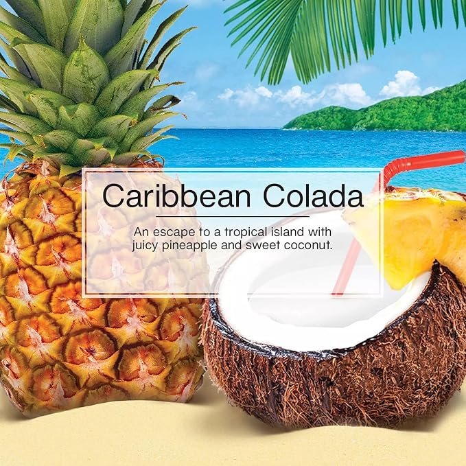 LITTLE TREES Car Air Freshener Vent Wrap Provides Long-Lasting Scent, Invisibly Fresh. Caribbean Colada, 16 count, 4-Packs