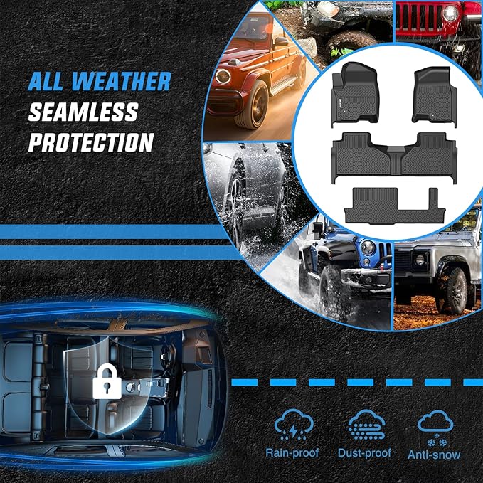 Nilight TPE Floor Mats for 2021 2022 2023 2024 2025 2026 Chevy Chevrolet Tahoe GMC Yukon Cadillac Escalade Bench Seating, All Weather Custom Fit Heavy Duty Floor Liners