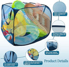 Pop up Pool Toy Storage Bin,32"X32"X30"Pool Float Organizer Bag with 2 Side Pockets Mesh Swimming Pool Toys Organizer with 4 