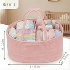 luxury little Diaper Caddy Organizer, Large Cotton Rope Nursery Baby Basket, Changing Table Organizer for Baby Diaper Storage
