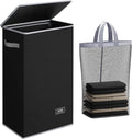 SOLEDI Slim Laundry Hamper with Lid, Narrow Laundry Basket with Removable Bags, Dirty Clothes Hamper with handle, Small Hampe