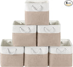 13 x 13 Inch Cube Storage Bins, 6 Pack Fabric Storage Basket with Handles, Foldable Boxes Organizer for Shelf Baskets for Hom