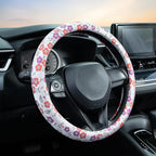 Colorful Flowers Steering Wheel Cover Auto Jacquard Steering Wheel Protector, Anti-Slip, Breathable, Absorbing Sweat, Universal Car Accessories 14.5–15 inch,Fit for Most Car, Trucks, SUV