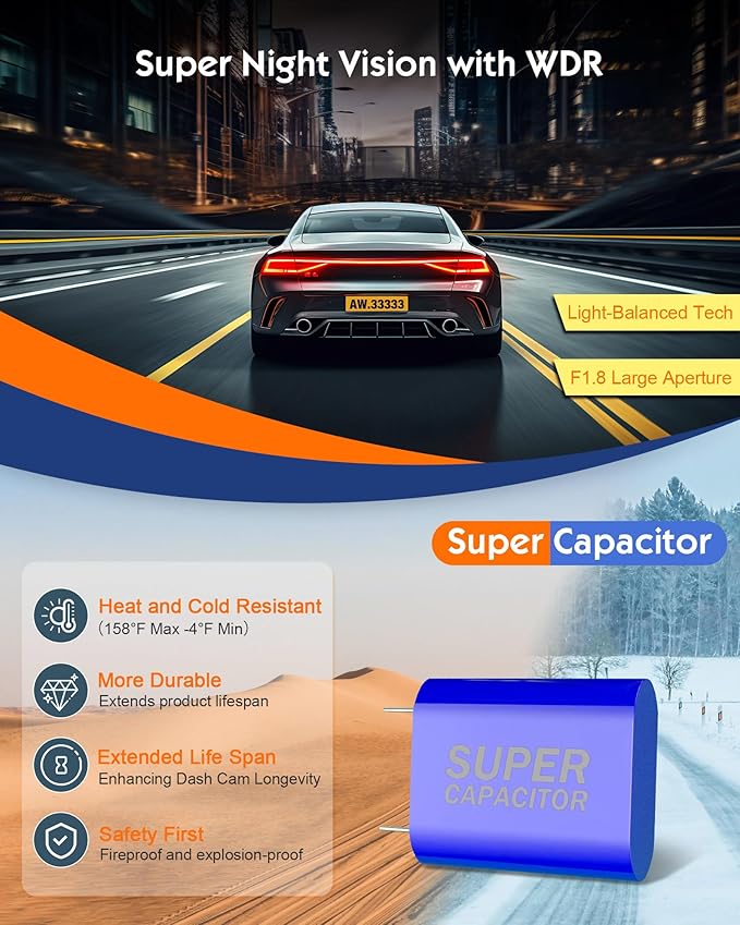 Sarmert C1 5K Dash Cam Front - Built-in GPS and 5G WiFi, Sony STARVIS Sensor, HDR Night Vision Car Camera, 5K/4K/2.5K UHD Das