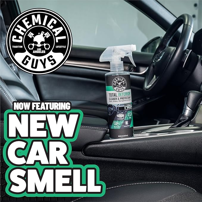 Chemical Guys Total Interior Cleaner and Protectant, New Car Smell, (Safe for Cars, Trucks, SUVs, Jeeps, RVs & More) Extra La
