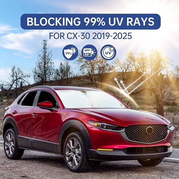 8pcs Car Window Shades for Mazda CX30 2019-2025, Full Car Window Covers for Privacy, Sunshades for CX-30 Front Rear Windshield Side Windows to Block UV and Protect Privacy