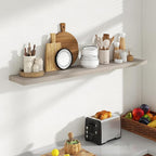 55 Inch Floating Shelves, 8 Inch Deep Floating Shelves for Wall, Hanging Shelf with Invisible Brackets, Deep Shelves for Bath