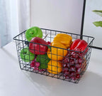 2 Pack【Extra Large】Hanging Kitchen Basket,Wire Storage Basket,with Traceless Tape and 3M High-Strength Plastic Hooks,no Drill