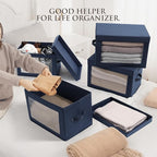 Homsorout Foldable Storage Boxes with Clear Window - Clothes Organizers and Storage, Decorative Bins with Lid, Fabric Storage
