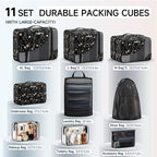 11 Set Packing Cubes for Travel, Gifts for Women Mom Kids, TSA Approved Bags for Makeup, Cosmetic, Toiletry, Suitcase Organiz
