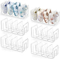 HBlife Clear Acrylic Kids Shoe Rack for Closet, 6 Pack, 4 Sections, Stackable, Crystal Clear, 4 Pairs Capacity