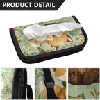 Car Tissue Holder Car Visor Organizer Tissue Box Holder for Car Sun Visor Organizer with Car Vehicle Accessories Essentials Interior for Women Men Christmas Fox Bunny Holly Leaf Green