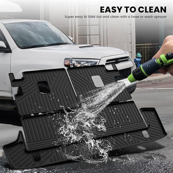 LASFIT Cargo & Backrest Mats for Toyota 4Runner 2010-2024 (Only for 7 Seats), All Weather Custom Fit Cargo Liner for Toyota 4 Runner 2025 TPE Mats Seatback Mat & Trunk Mat, Black
