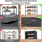 ROJASOP Shoe Rack with Covers 10 Tier Large Shoe Organizer Tall Shoe Closet Storage for 20-22 Pairs Shoe and Boot, Free Stand