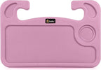 EcoNour 2 in 1 Car Steering Wheel Desk | Steering Wheel Tray for Laptop and Food | Pink Table Tray for Eating with Drinks Holder | Car Accessories