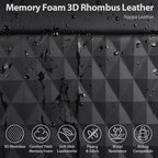 CAR PASS 2Pack Front Car Seat Covers Leather Memory Foam Water Proof Seat Protector Universal Fit for Cars SUVs Trucks Most V