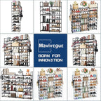 Mavivegue 9 Tiers Tall Shoe Organizer - Vertical Shoe Shelf for 50-55 Pairs, Stackable Racks for Entryway, Closet, Garage - G