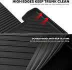 Lasfit Cargo Mat & Backrest Mats for Hyundai Santa Fe 2026 2025 2024 (Fit Gas & Hybrid), All Weather TPE Custom Fit Car Mats Trunk Mats Cargo Liners Accessoires, Black