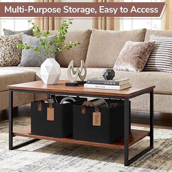 CHICVITA 4 Pack Large Storage Baskets for Shelves, Collapsible Shelf Baskets for Organizing, Fabric Closet Organizers and Sto