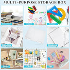 PerKoop 6 Pcs Clear Paper Storage Box A4 Plastic File Box Document Paper Organizer Storage Board Game Project Cases Container