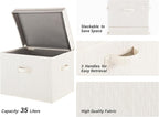 StorageWorks Closet Storage Bin with Lids, Decorative Storage Boxes with Handles, Fabric Storage Bins for Clothes, Jumbo, Mix