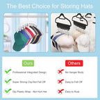 Cuipingoo Hat Hangers for Closet, Metal 2 Pack Hat Organizer Holder for Hanger Closet Display, Hat Racks for Baseball Caps w/