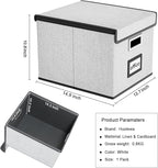 Huolewa File Organizer Box with Lid, Collapsible File Folder Organizer for Office Document Storage, Filing Box with Plastic S