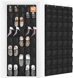 FENTEC 40 Large Pockets Over The Door Shoe Organizer, Mesh Hanging Shoe Organizer Shoe Rack for Closet Mesh Closet Shoe Holde