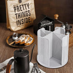 Rotating Paper Cup Dispenser, Cup Holder with 4 Compartments, Disposable Coffee Cup Dispenser Removable, Plastic Cup Storage 