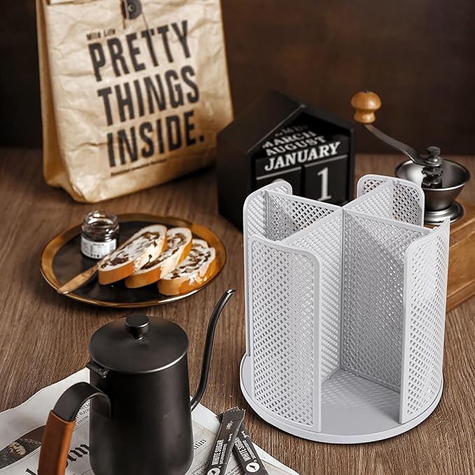 Rotating Paper Cup Dispenser, Cup Holder with 4 Compartments, Disposable Coffee Cup Dispenser Removable, Plastic Cup Storage 
