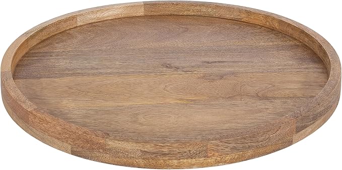 Kate and Laurel Halsey Round Lazy Susan Tray Organizer, 18 Inch Diameter, Transitional Round Countertop Organizer with Turnin