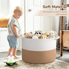 INDRESSME 115L Extra Large Jute Rope Basket, Blanket Basket Home Decor Baby Laundry Baskets for Toys Storage Bedroom, Living 