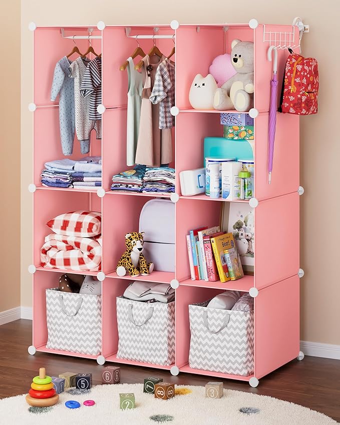 CUBEDIY Baby Closet Organizer for Nursery - Durable Baby Wardrobe Armoire for Closet - Customizable Dresser Shelves - Waterpr