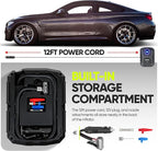 FORTEM Tire Inflator Portable Air Compressor, Air Pump for Car Tires and Bikes, Car Tire Pump w/Auto Shut Off, 150 PSI, 12V DC, LED Light, Carrying Case, for Men, Women