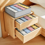 Joyoldelf Sock Drawer Organizer Divider Underwear Organizer 24-cell Fabric Dresser Drawer Organizers Storage Boxes for Socks 
