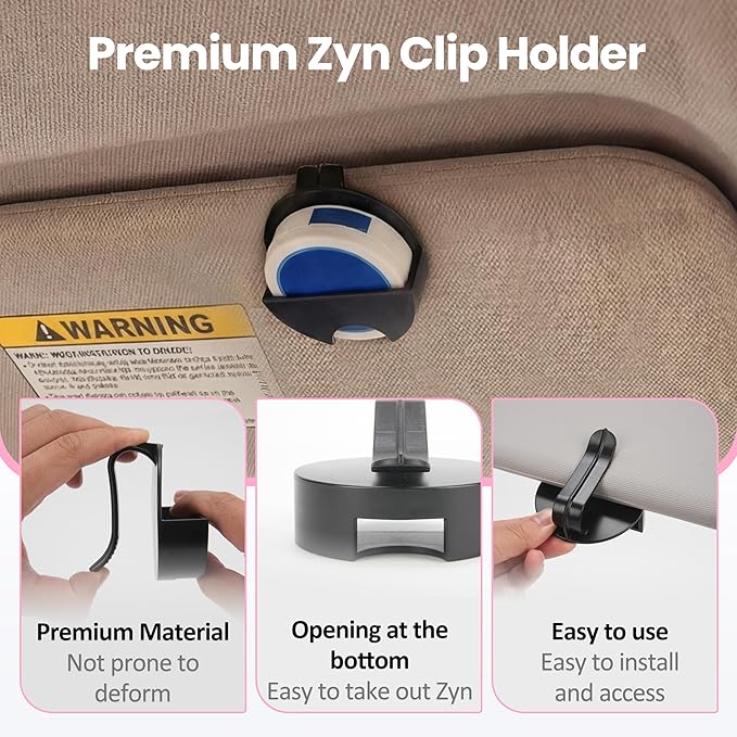 2 Packs Car Visor Holder Clip Compatible with ZYN Pouches Can | Holster Clip for ZYN | Belt/Car Sun Visor Accessory | Useful Pouch Holder for On-The-Go Use | Gift for Father‘s Day
