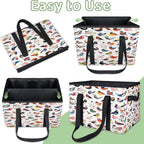 Reusable Grocery Bags Heavy Duty Shopping Bags Foldable Large Tote Bags with Long Handles & Hard Bottom