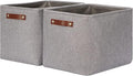 HNZIGE Large Rectangle Storage Baskets for Shelves 16"×11.8"×11.8" Fabric Storage Bins with Handles (2 Pack) Decorative Stora