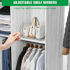Bag & Purse Organizer for Closet, 2 Sets Adjustable Clear Handbag Storage Shelf, Plastic Clutch Dividers for Closet Organizer